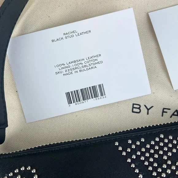 By Far Rachel Black Stud Leather Shoulder Bag - Picture 9 of 16